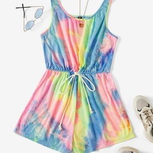 Tie-dye rainbow romper